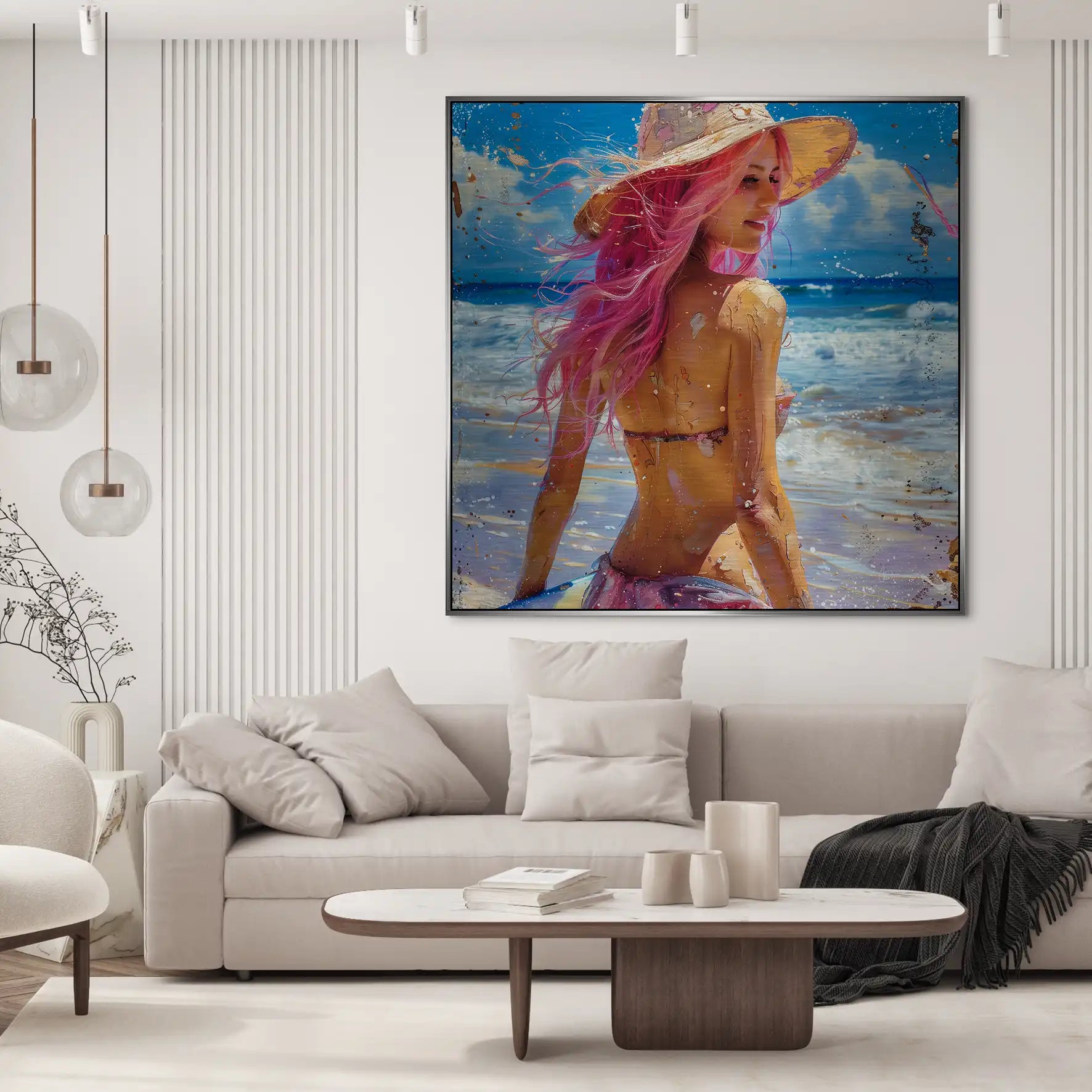 Beach Girl Alu Gebürstet Bild INGALERIE