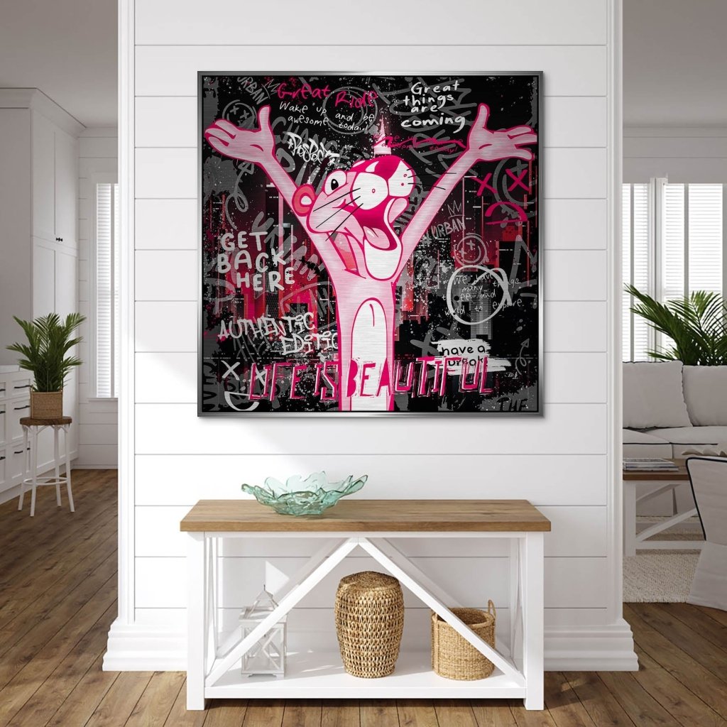 Pink Panther Pop Art Alu Gebürstet INGALERIE