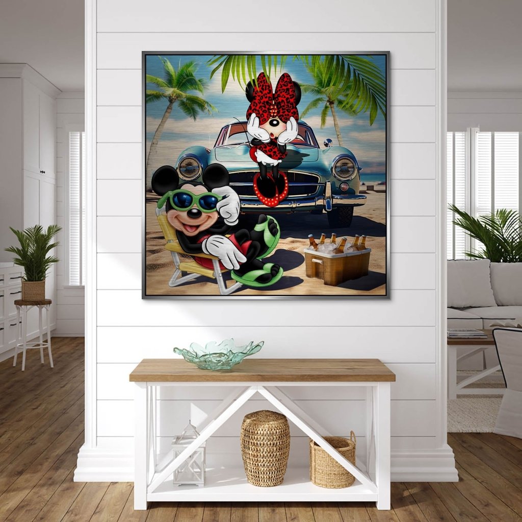 Micky & Minnie Beach Alu Gebürstet INGALERIE