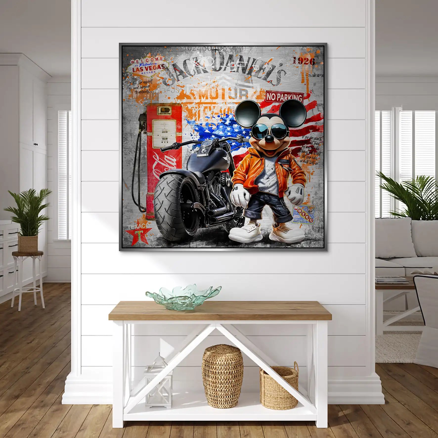 Harley Micky Maus Pop Art Alu Gebürstet Bild INGALERIE