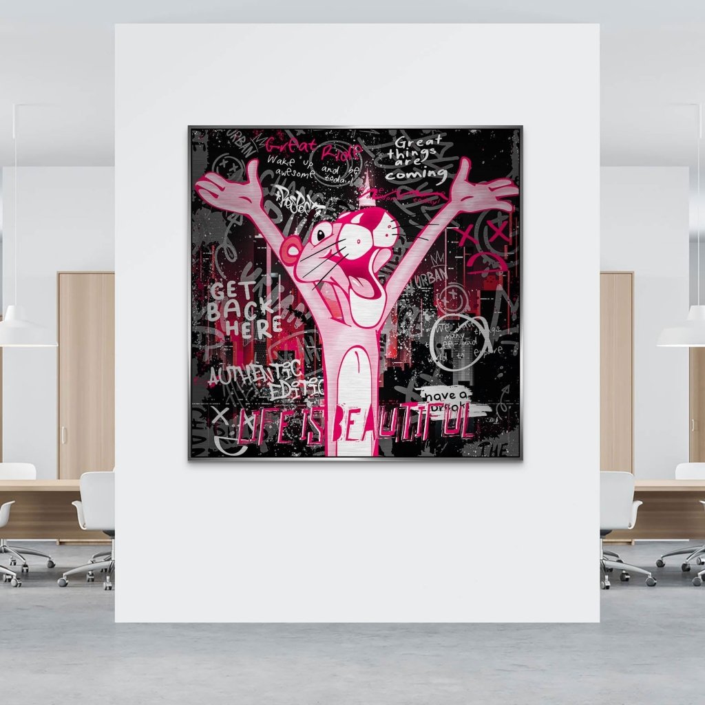 Pink Panther Pop Art Alu Gebürstet INGALERIE