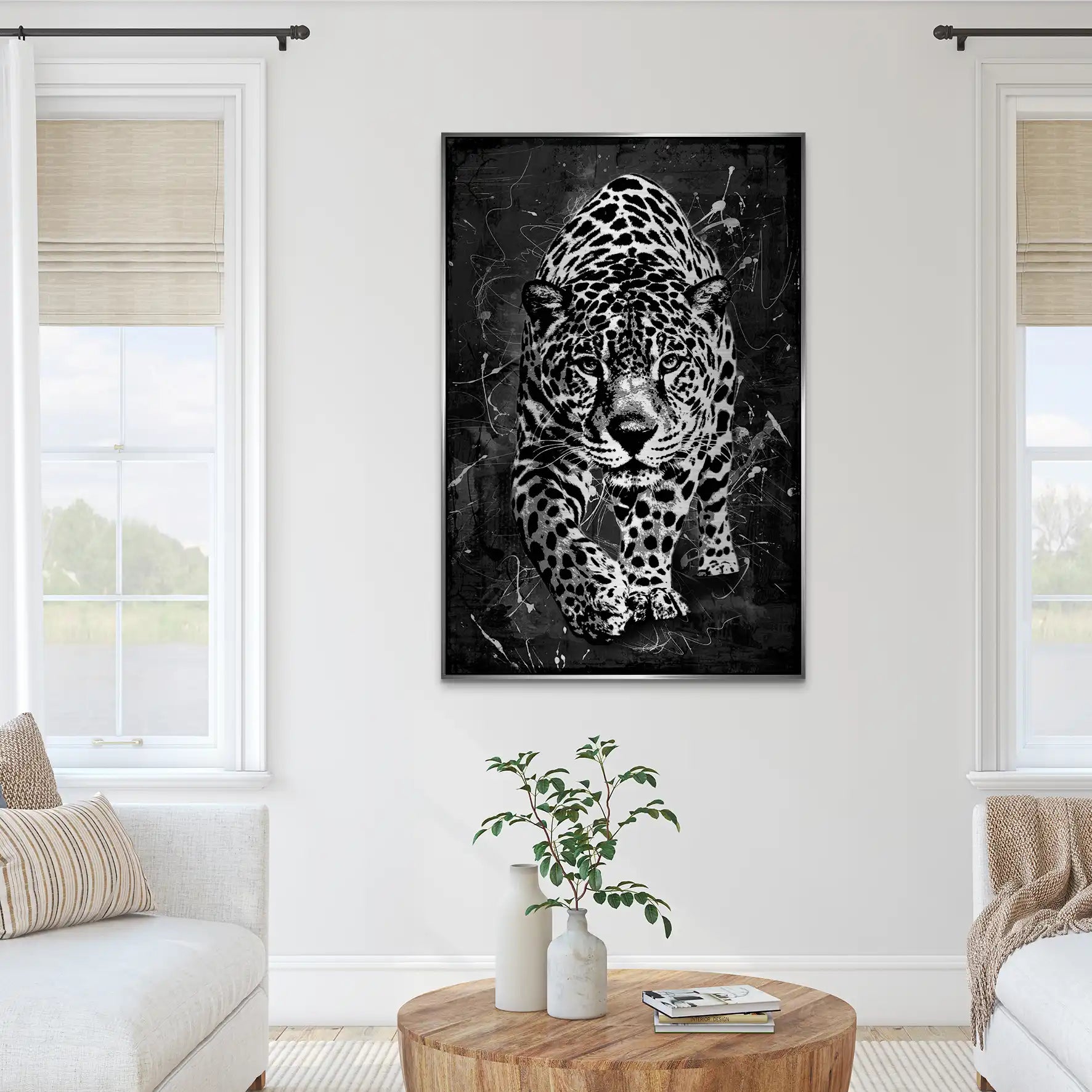 Leopard Abstrakt Black Style AluDibond Gebürstet INGALERIE