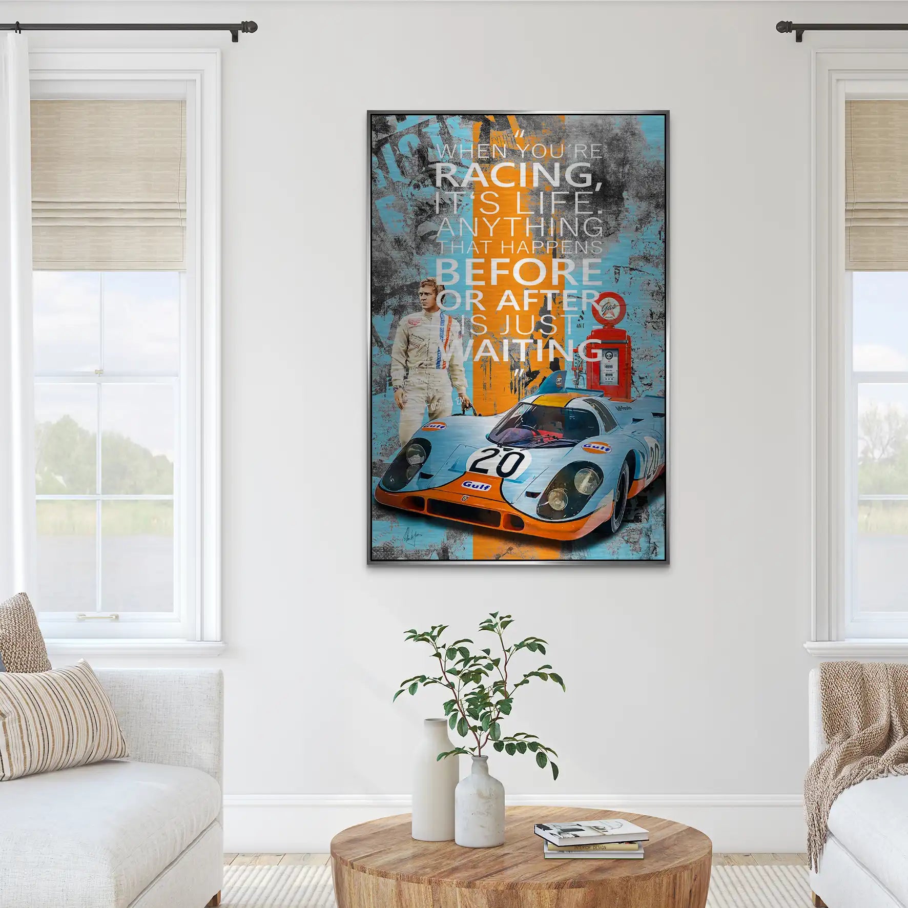 Steve Racing Is Life Alu Gebürstet Bild INGALERIE