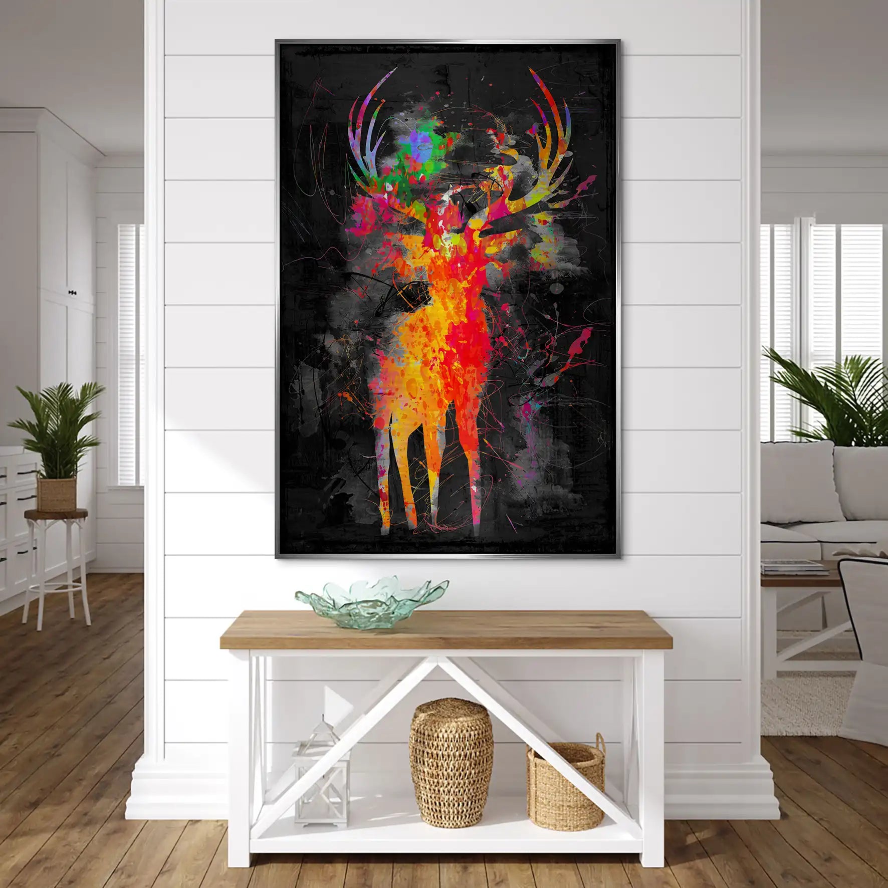 Hirsch Abstrakt Color Style AluDibond Gebürstet INGALERIE