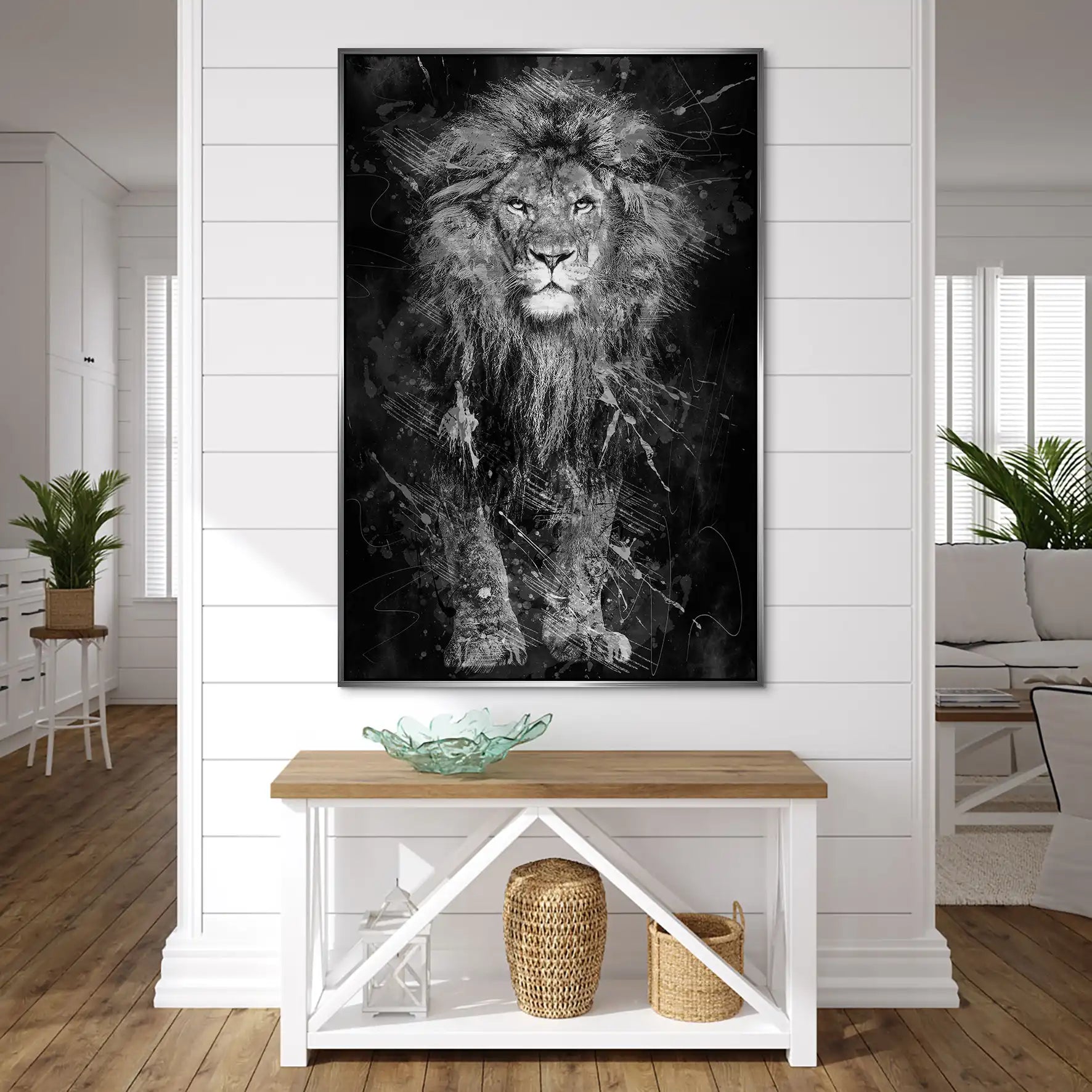 Lion Dark Splash AluDibond Gebürstet INGALERIE