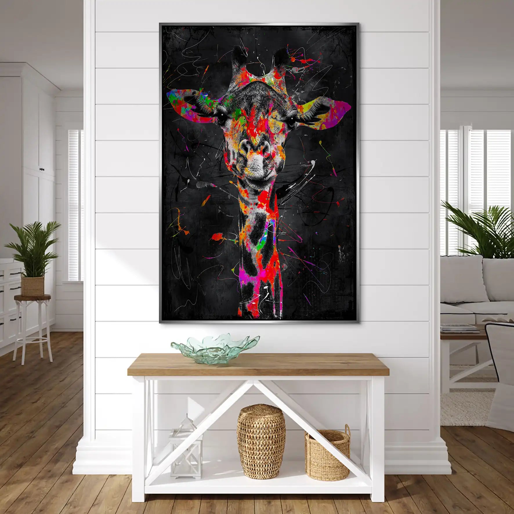 Giraffe Abstrakt Color Style AluDibond Gebürstet INGALERIE