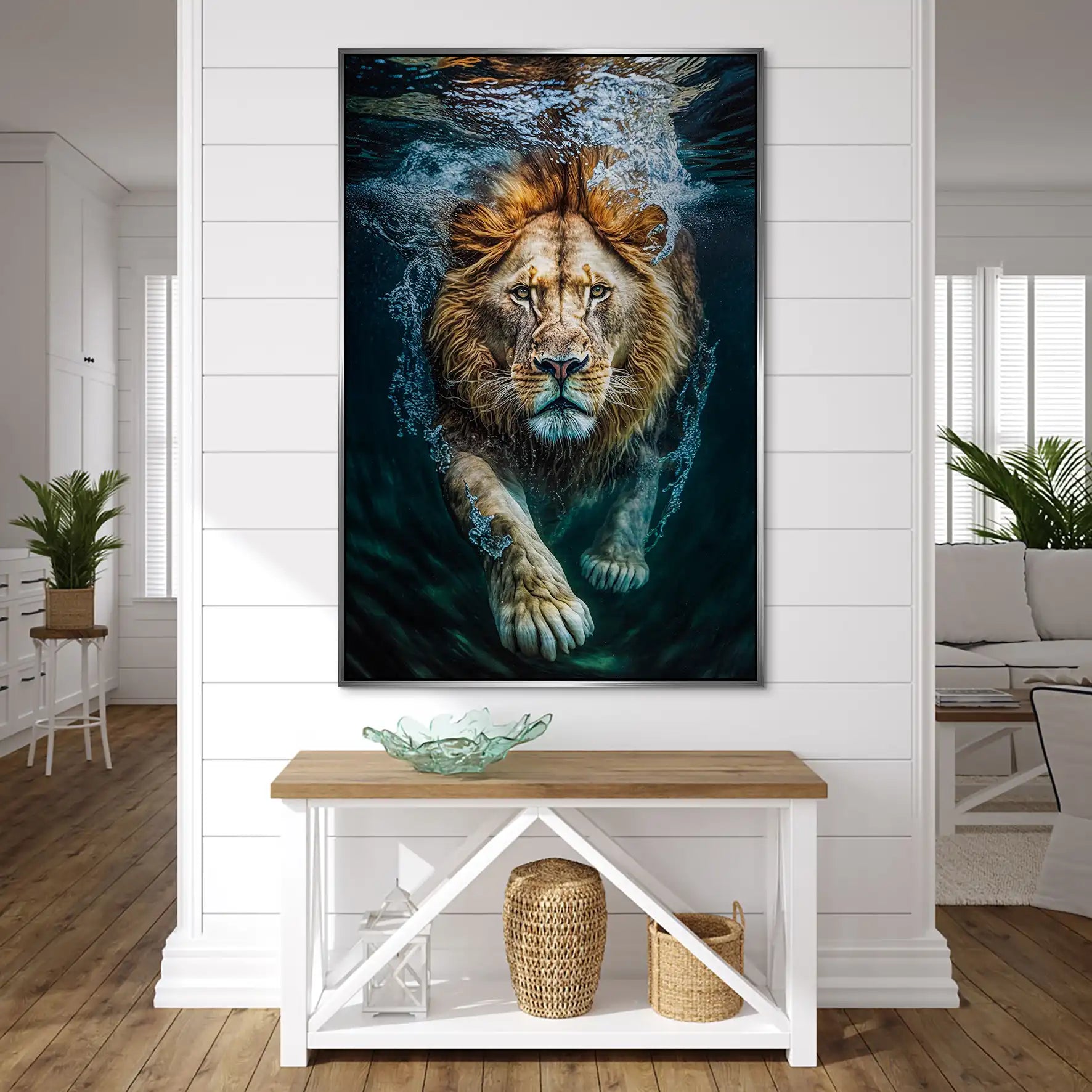 Diving Lion AluDibond Gebürstet INGALERIE