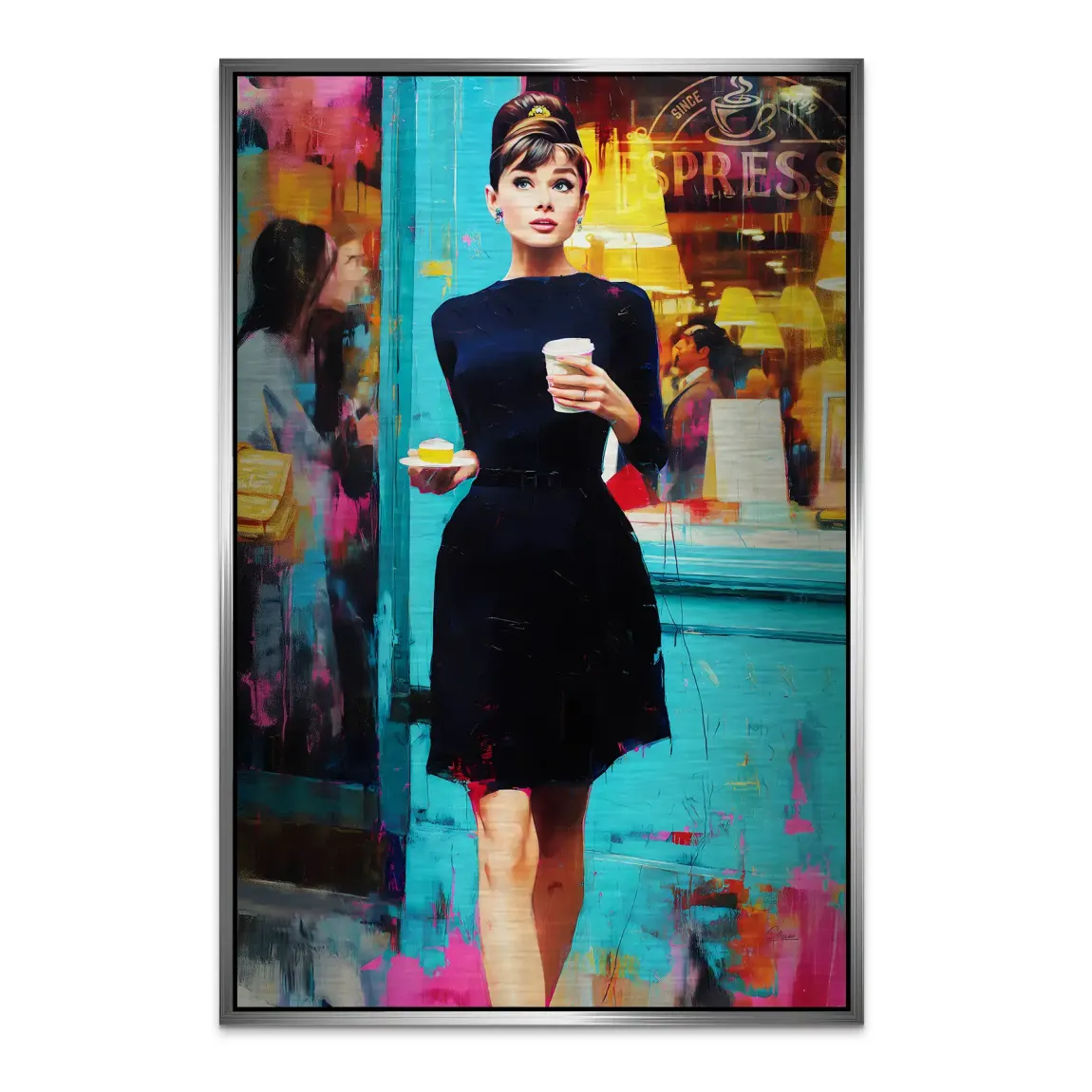 Audrey Hepburn Frühstück mit Stil Alu Gebürstet INGALERIE