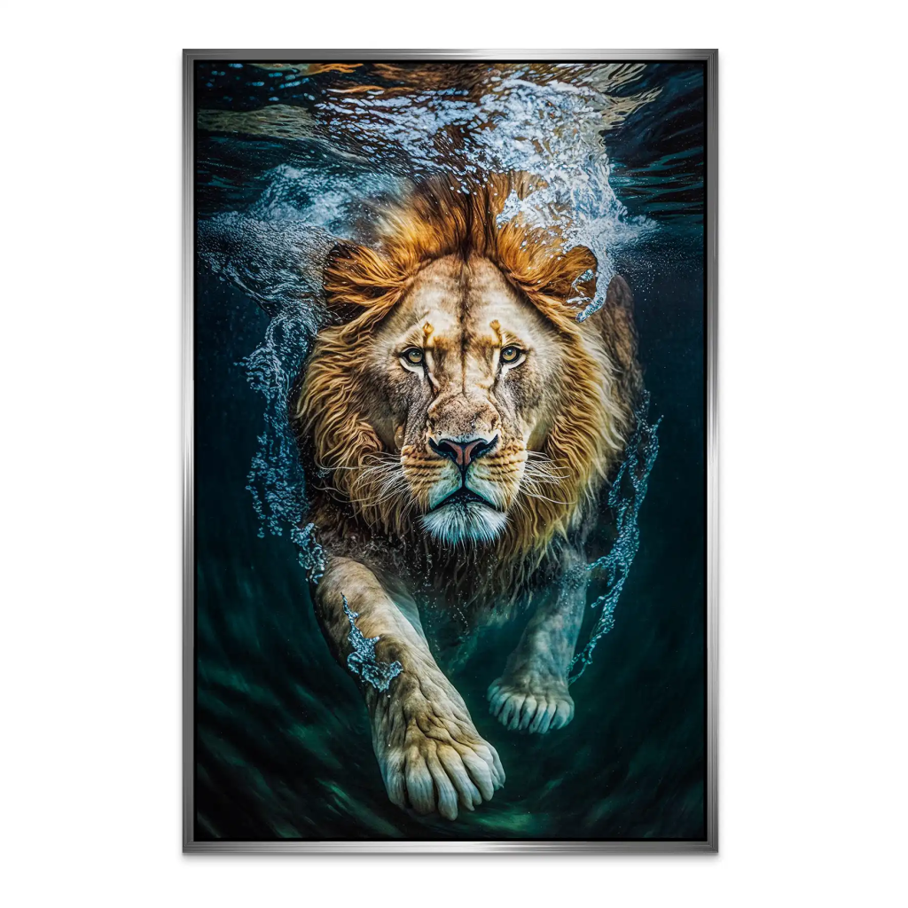 Diving Lion AluDibond Gebürstet INGALERIE