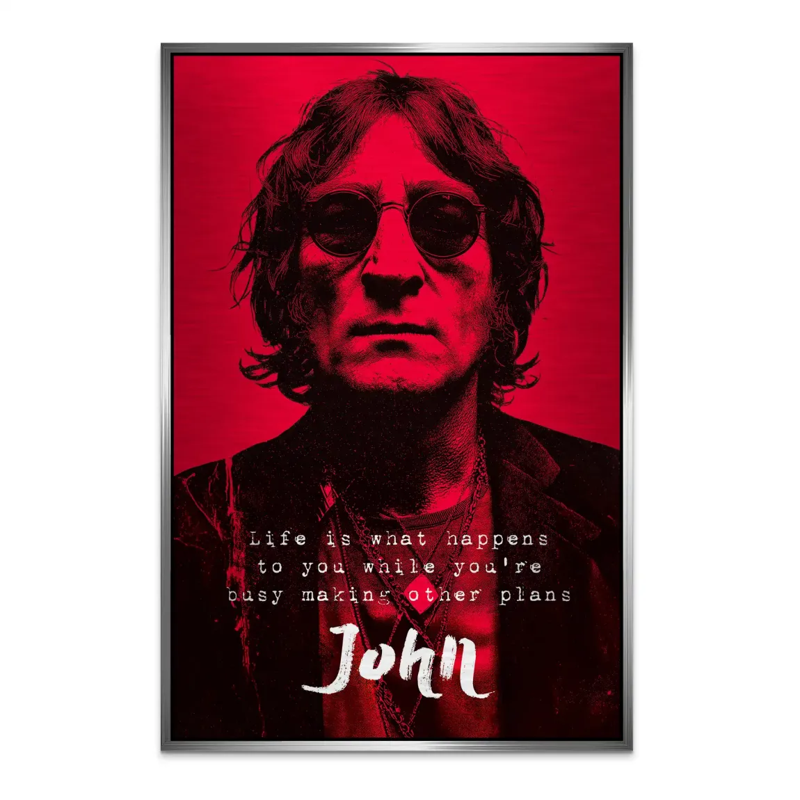 Lennon Red Vision Alu Dibond Bild gebürstet