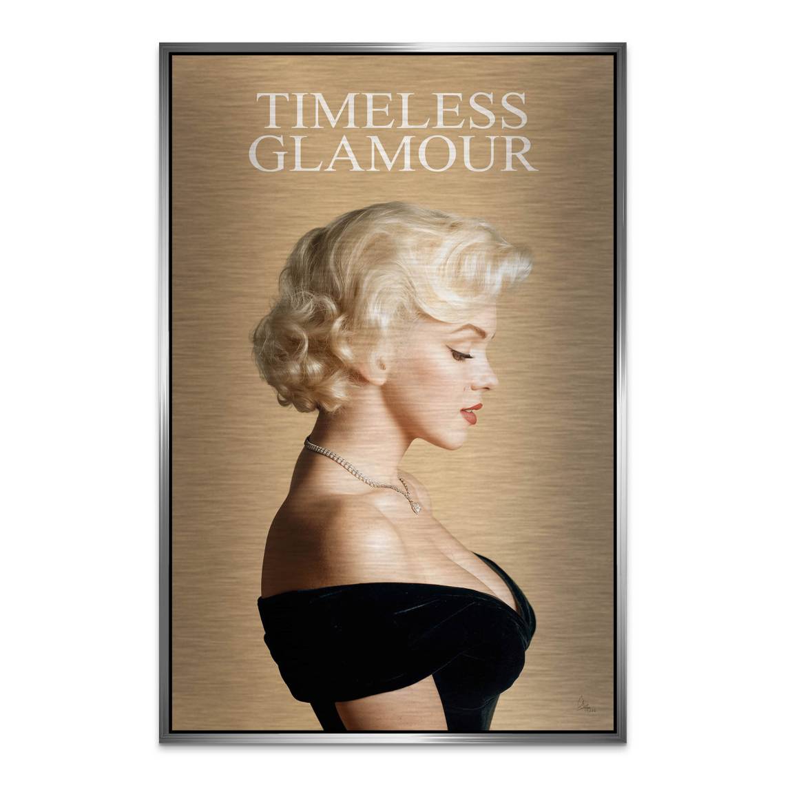 Marilyn Monroe Glam Allure Aluminiumbild gebürstet