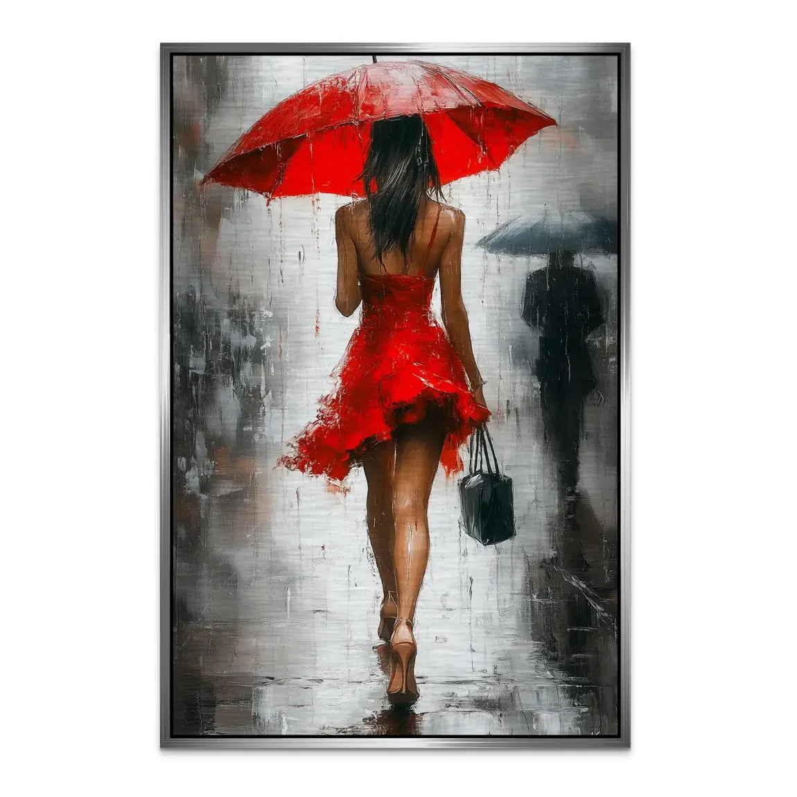 Walk in the Rain Alu Dibond Bild gebürstet