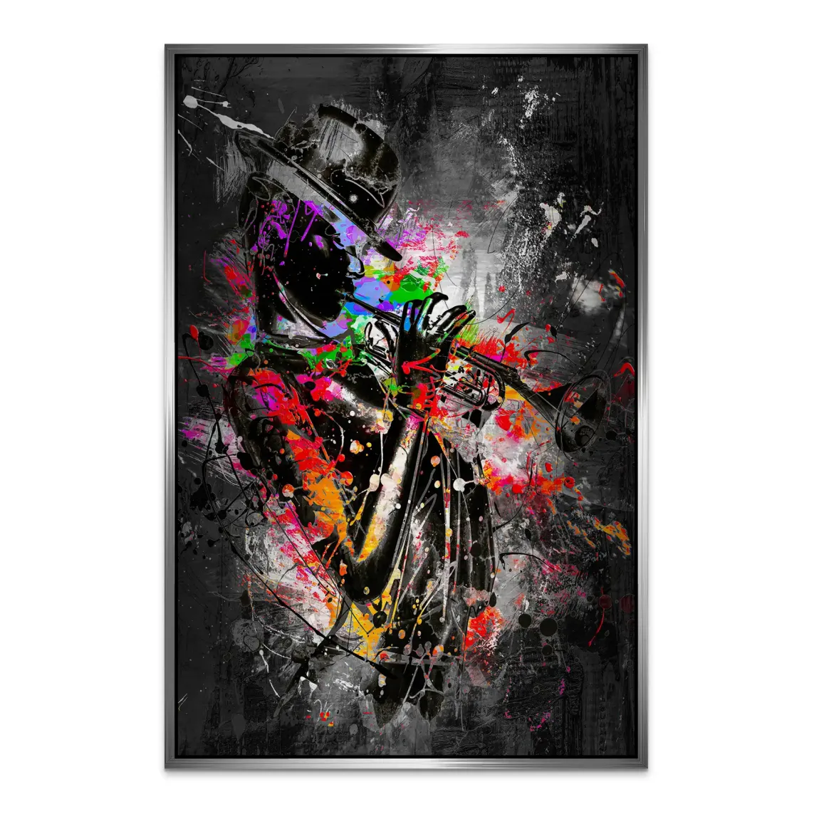 Color Jazz Trompete Alu Dibond Bild gebürstet