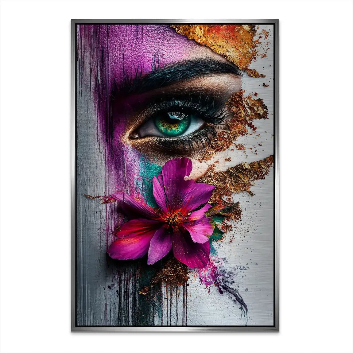 Abstrakt Flower Face Nr.4 AluDibond Gebürstet INGALERIE