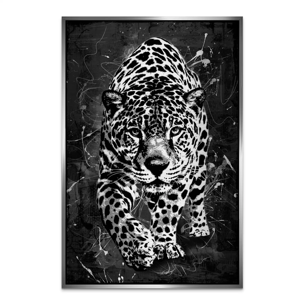 Leopard Abstrakt Black Style AluDibond Gebürstet INGALERIE