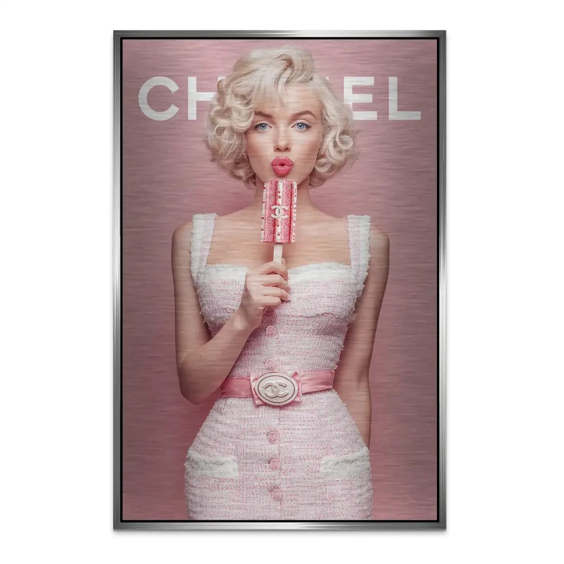 Pink Delight Marilyn Monroe Alu Dibond Bild gebürstet