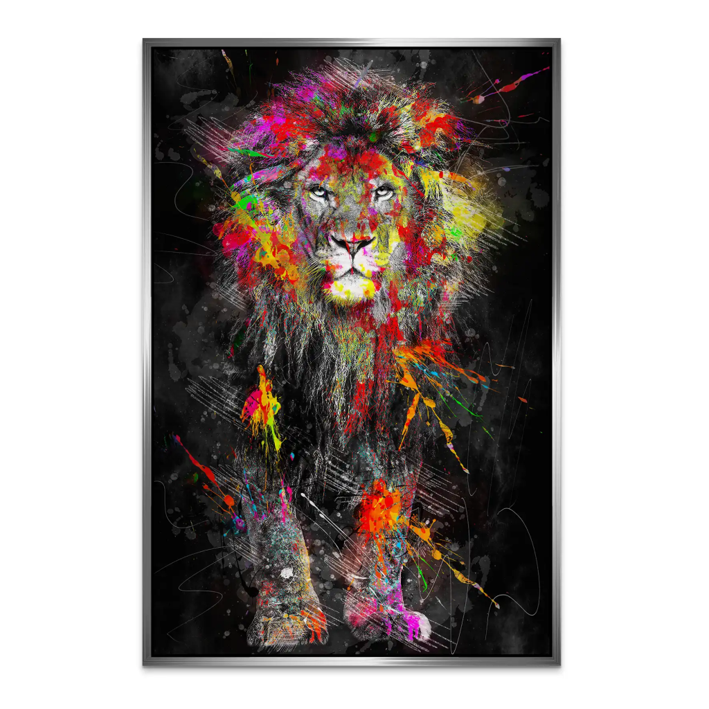 Lion Color Splash AluDibond Gebürstet INGALERIE