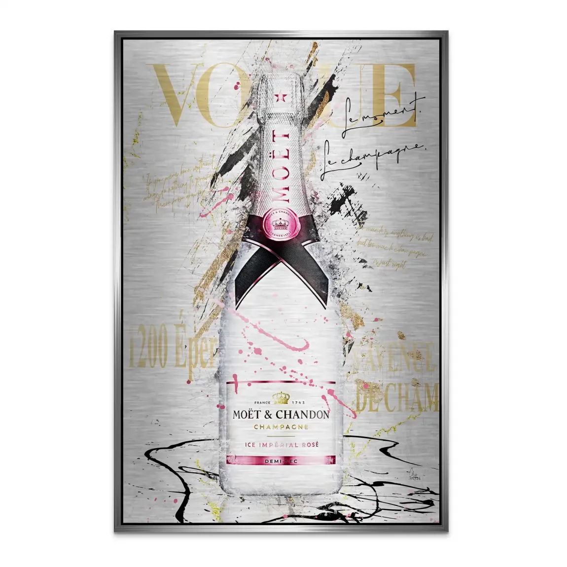 Champagner Glam Aluminiumbild gebürstet