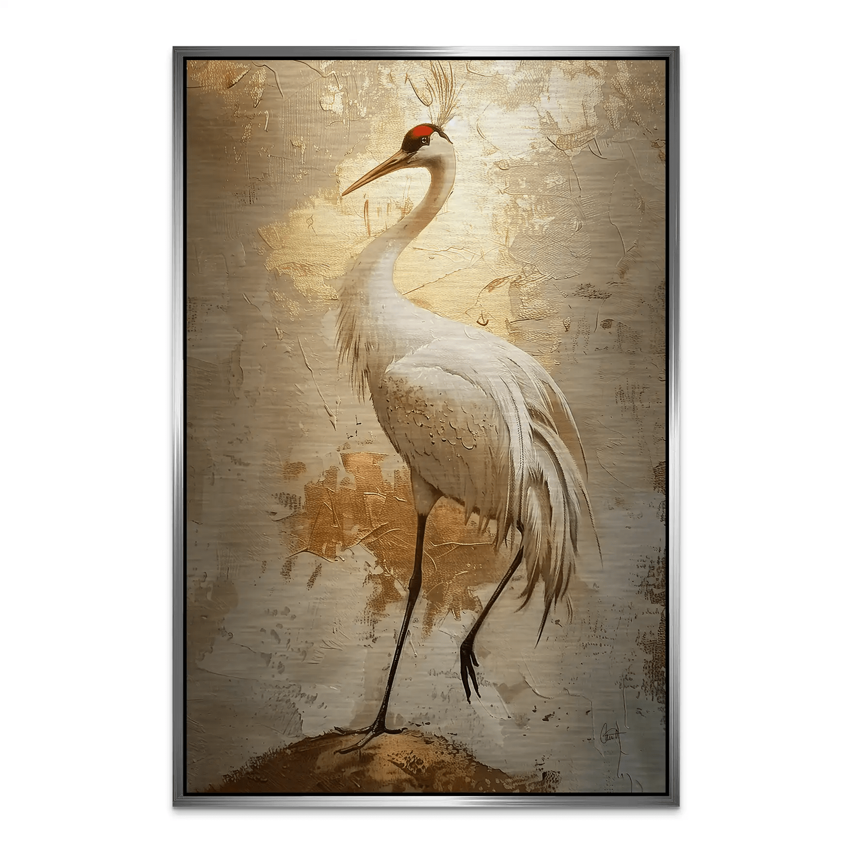 Kranich Modern Art AluDibond Gebürstet INGALERIE