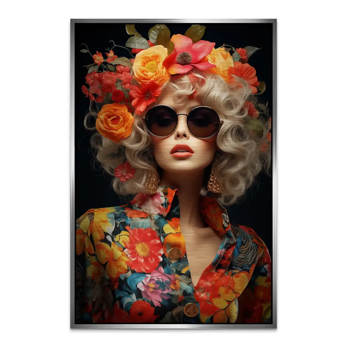 Floral Glamour Alu Dibond Bild gebürstet
