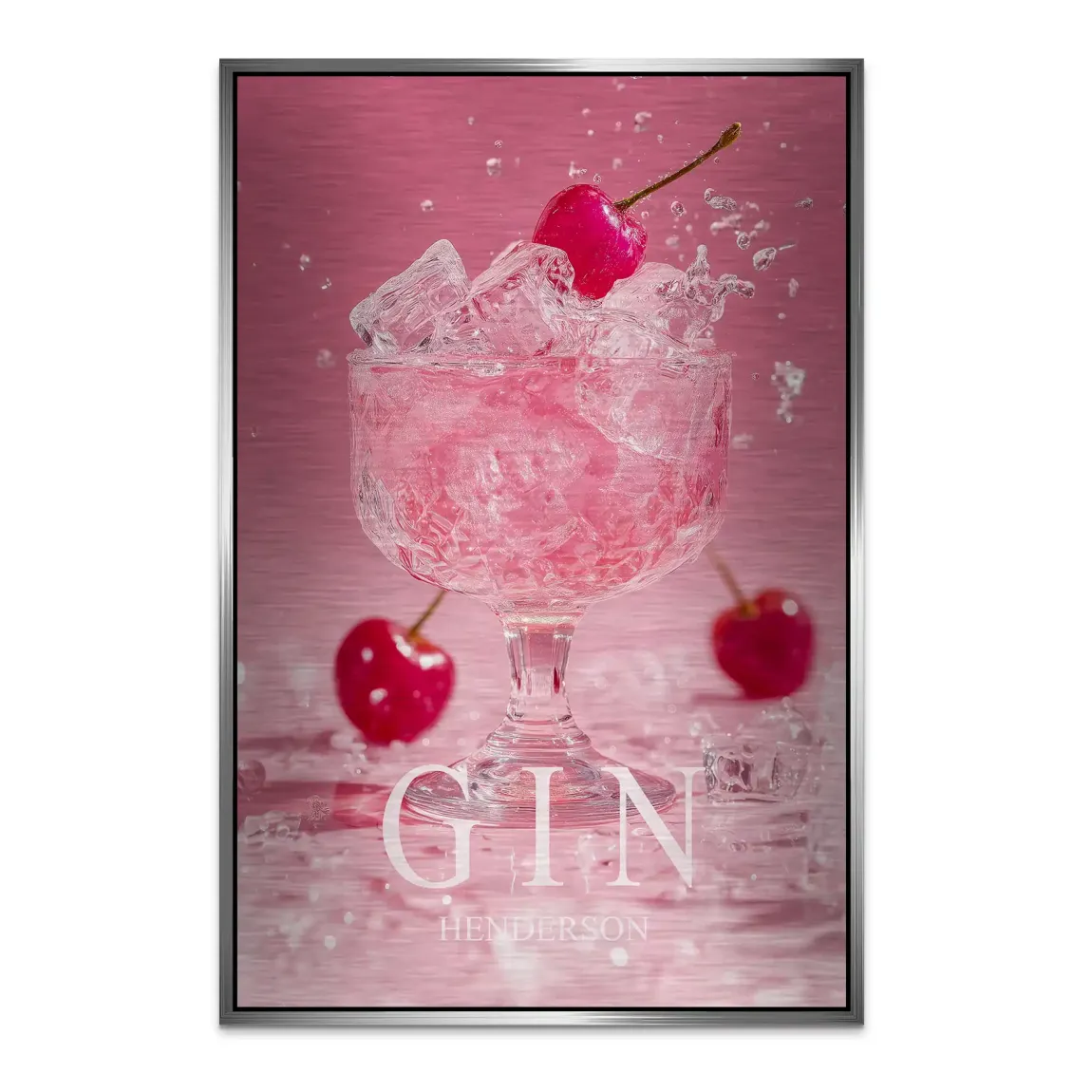 Gin Rosé Alu Dibond Bild gebürstet