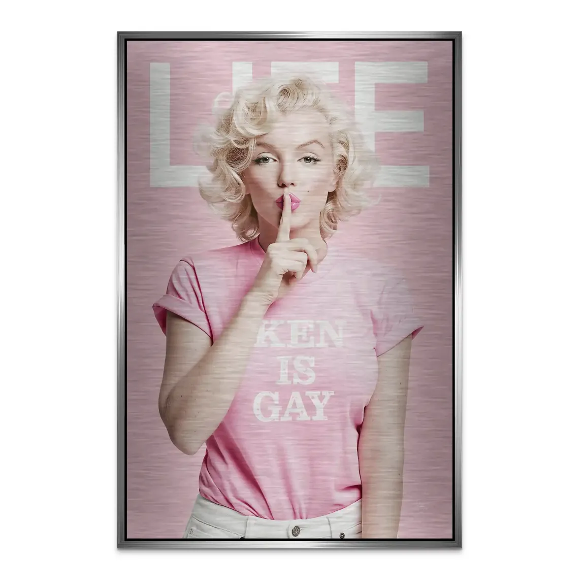 Marilyn Monroe Ken is Gay Aluminiumbild gebürstet