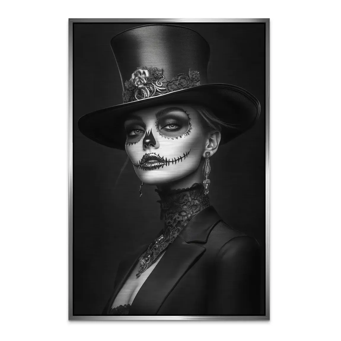 Elegante Lady im modernen Catrina Stil Alu Dibond Bild gebürstet INGALERIE
