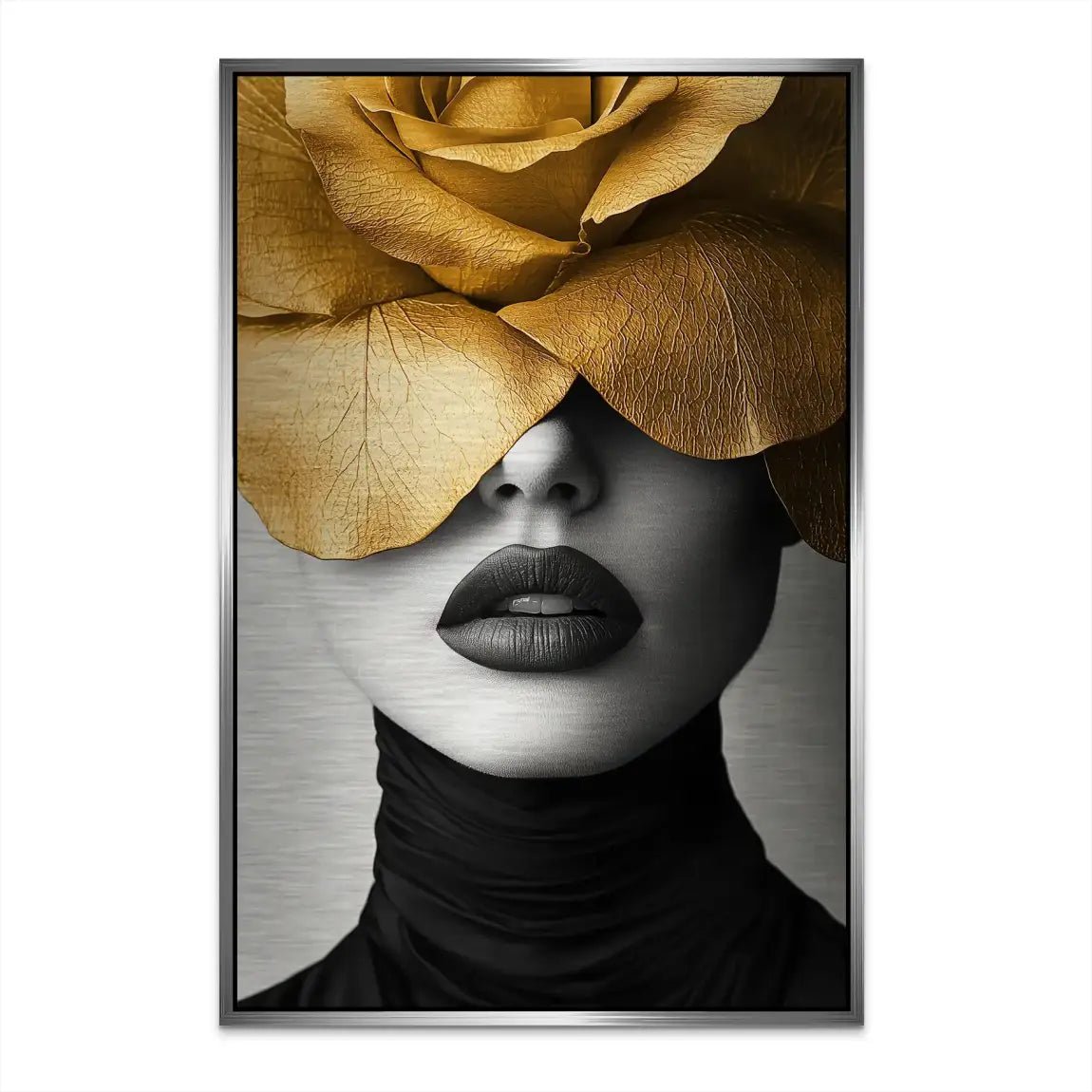 Beauty Flower Face Alu Gebürstet Bild INGALERIE