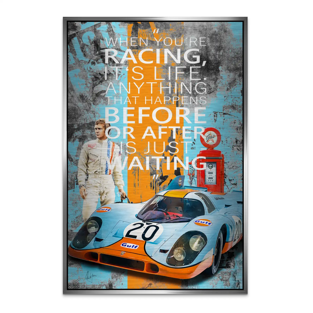 Steve Racing Is Life Alu Gebürstet Bild INGALERIE