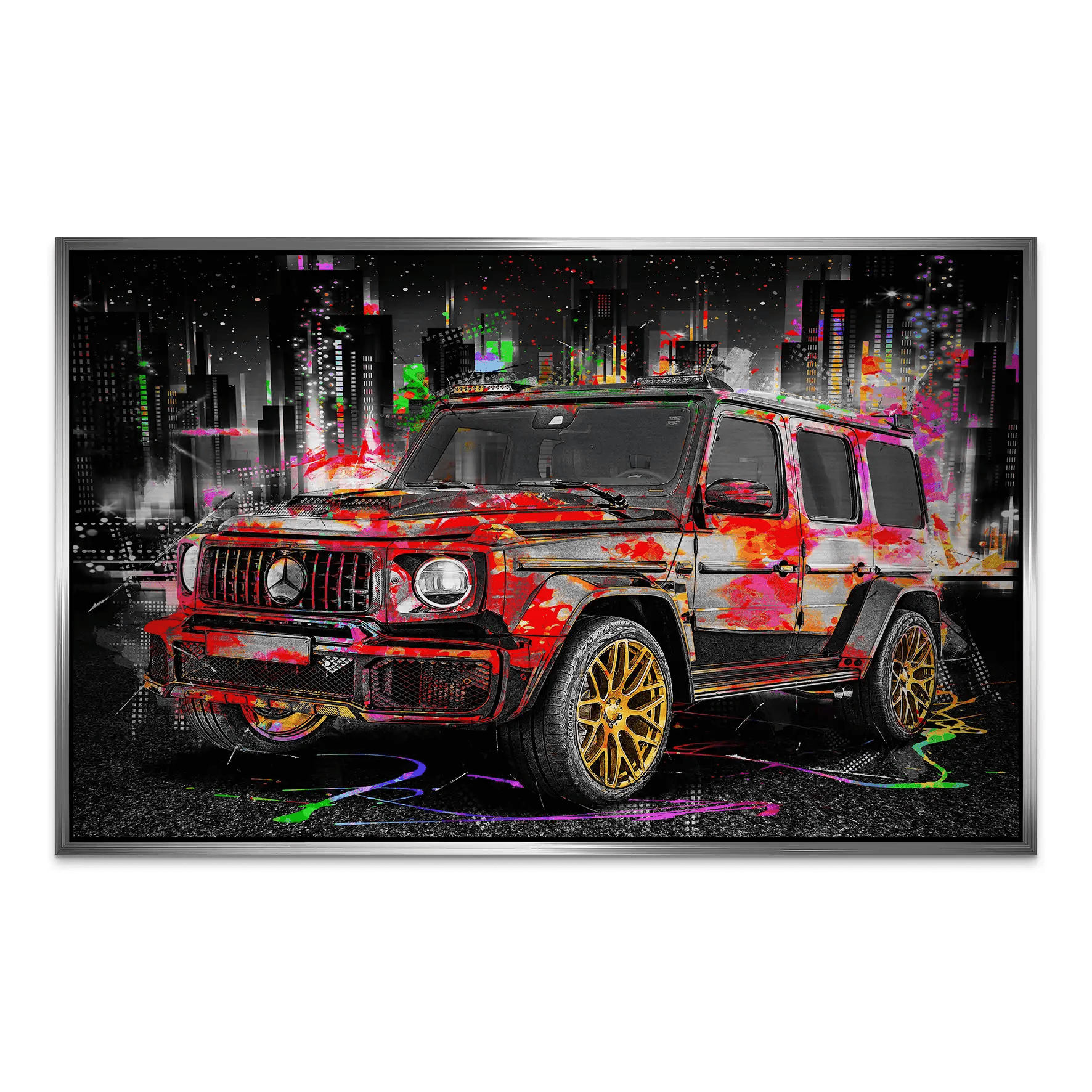 Mercedes G63 Abstrakt Color AluDibond Gebürstet INGALERIE