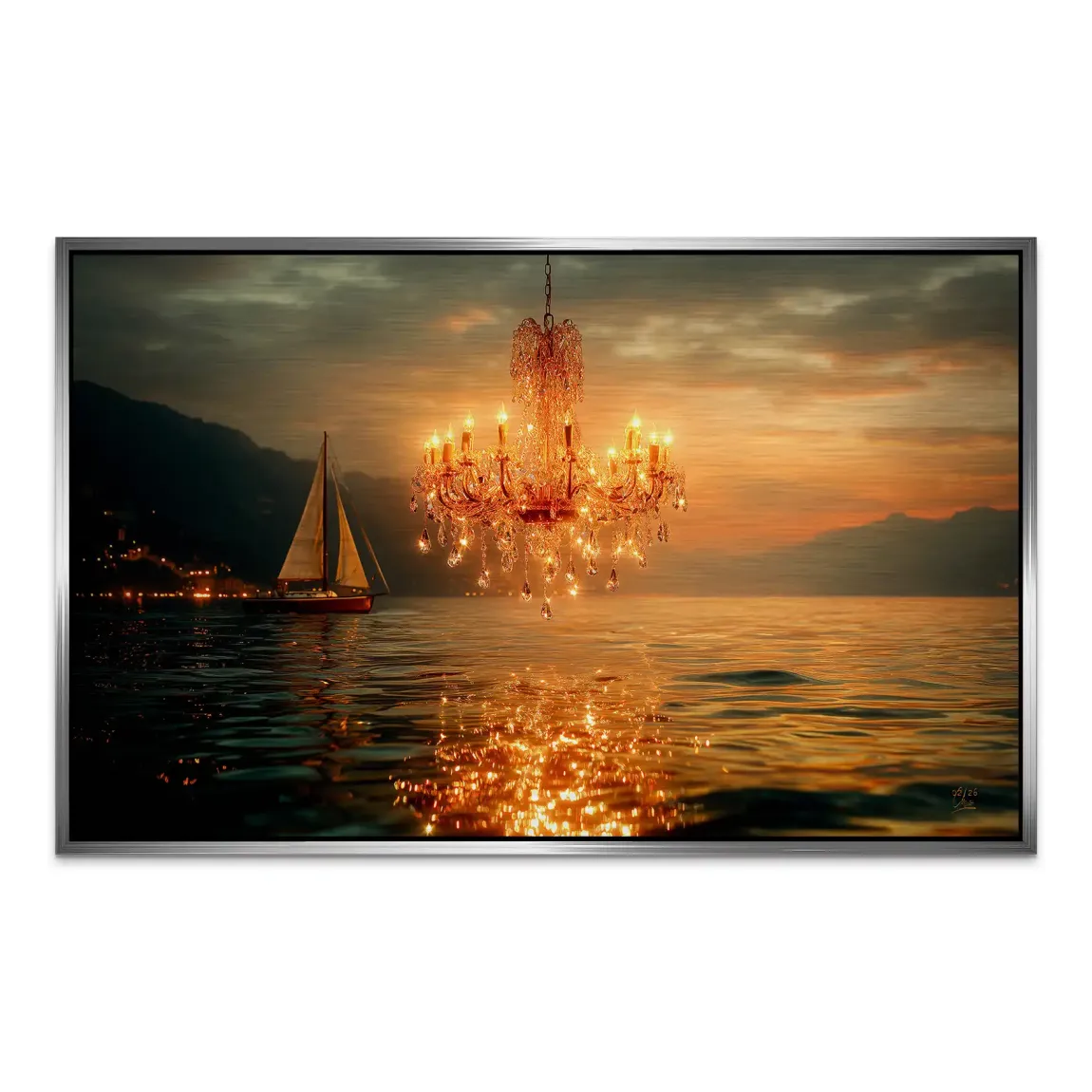 Abendlichter Alu Dibond Gebürstet Bild