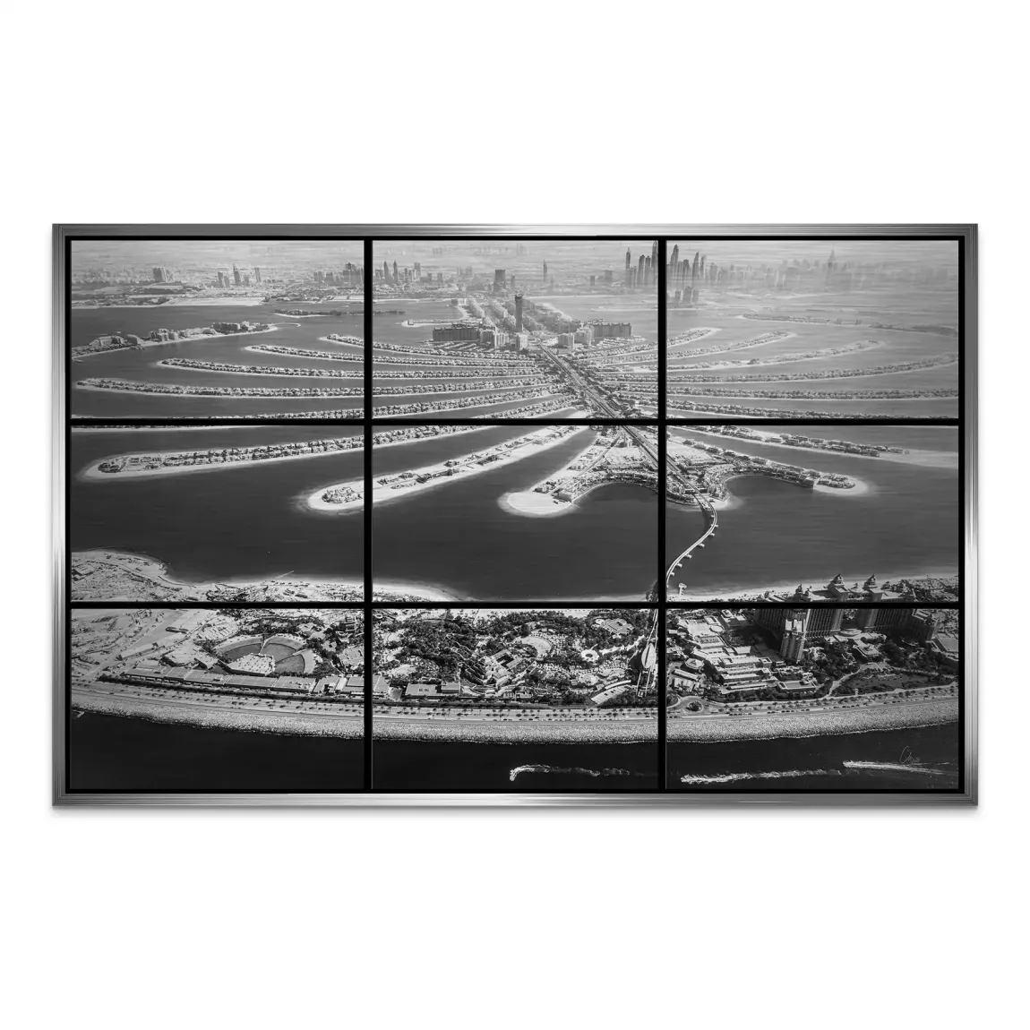 Palm View Dubai Noir AluDibond Gebürstet