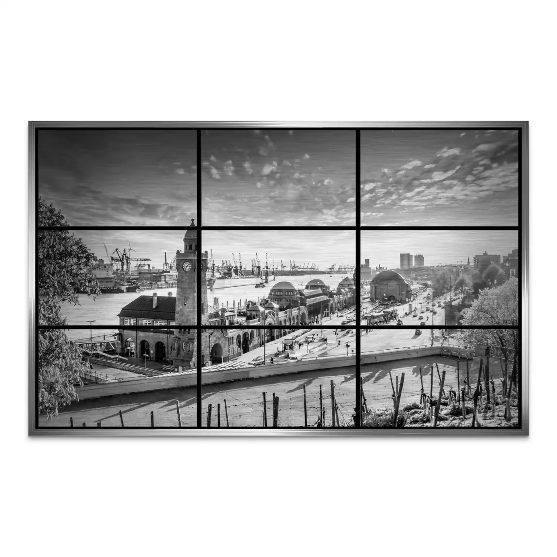 Hamburg Skyline Classic AluDibond Gebürstet