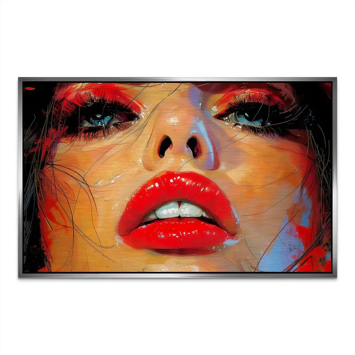 Red Lips Abstrakt AluDibond Gebürstet INGALERIE