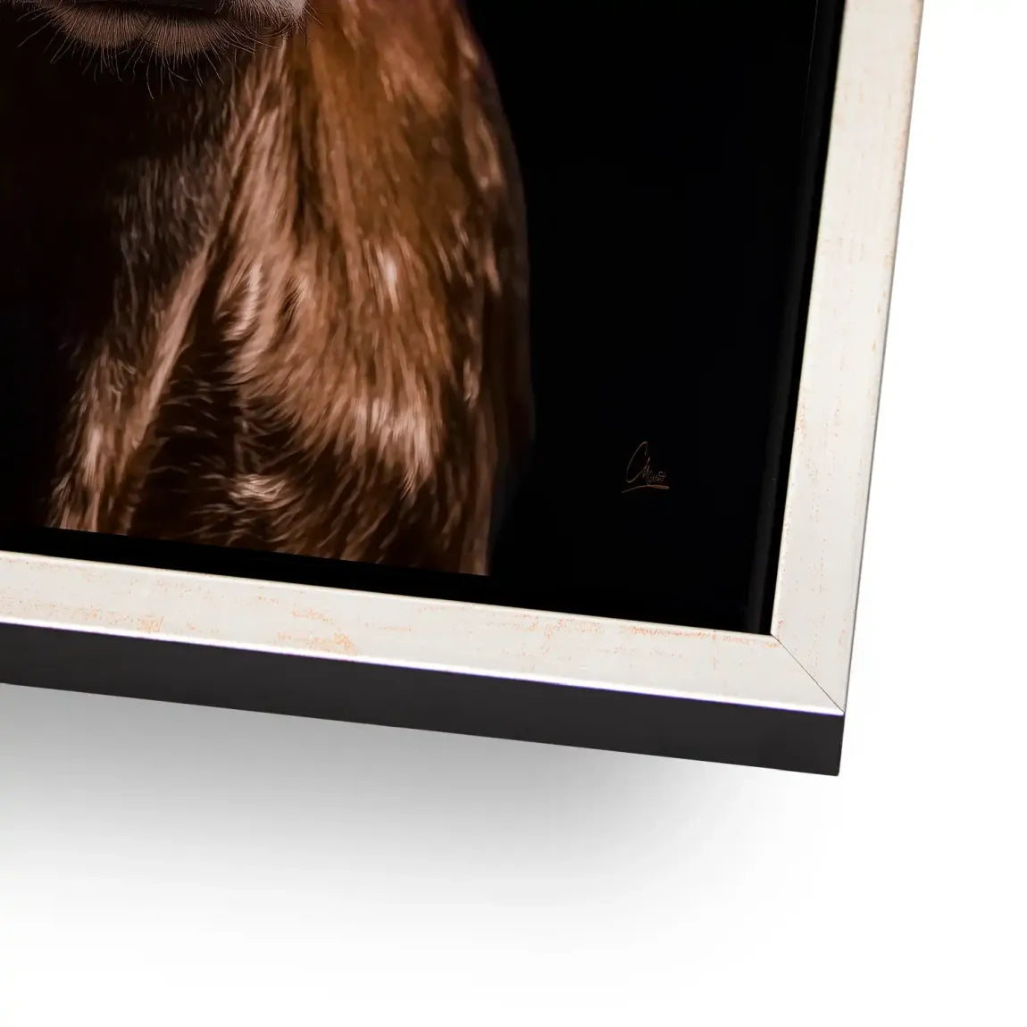 Kuh mit Strohhut Alu Gebürstet Bild