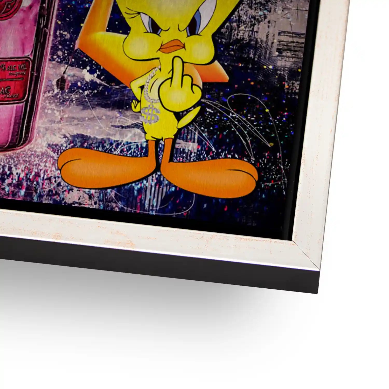 Duffy & Tweety Champagner Aludibond Gebürstet - Alu Dibond Bild Gebürstet