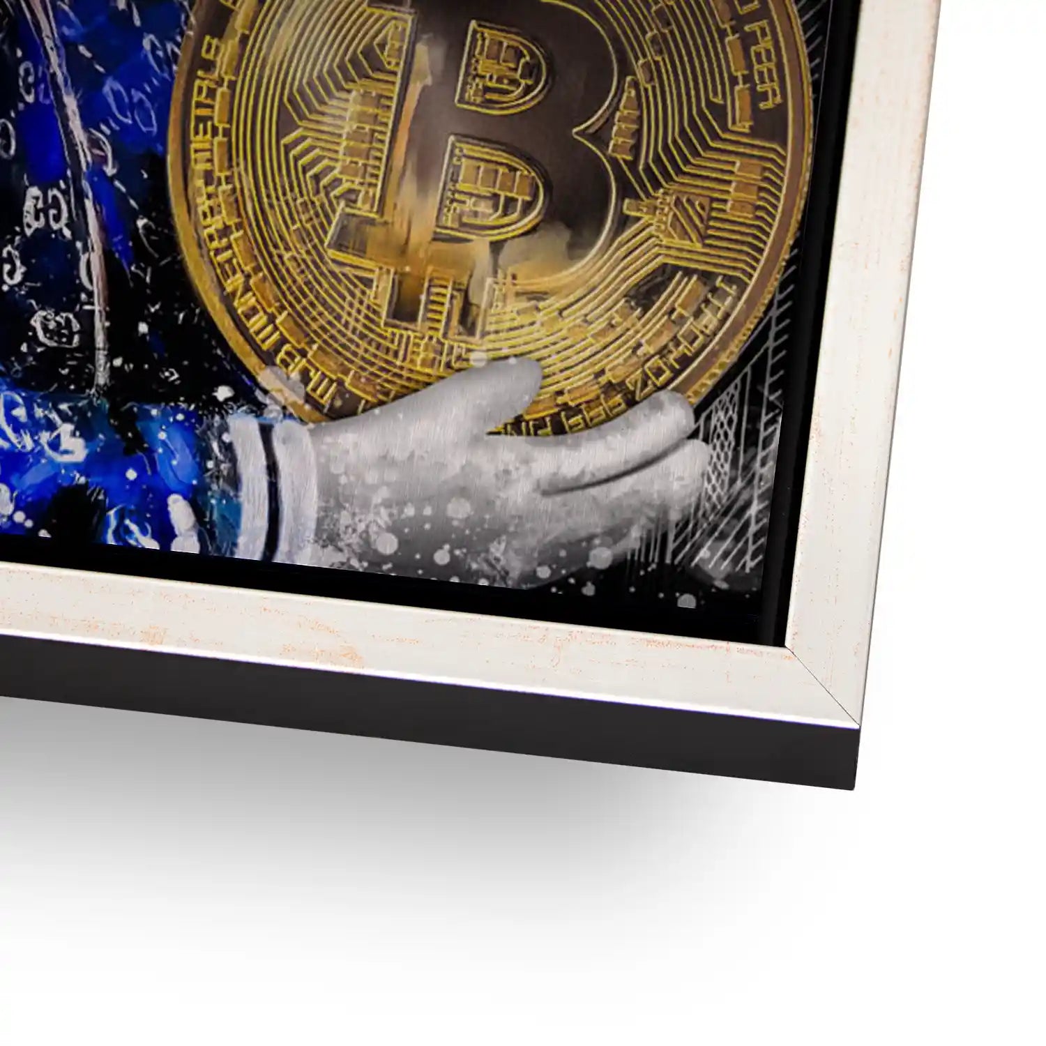 Dagobert Bitcoin Pop Art Aludibond Gebürstet - Alu Dibond Bild Gebürstet