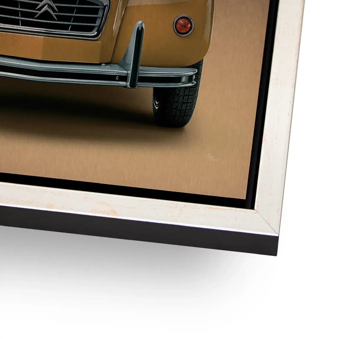 Citroen 2CV Voyage Aluminiumbild gebürstet