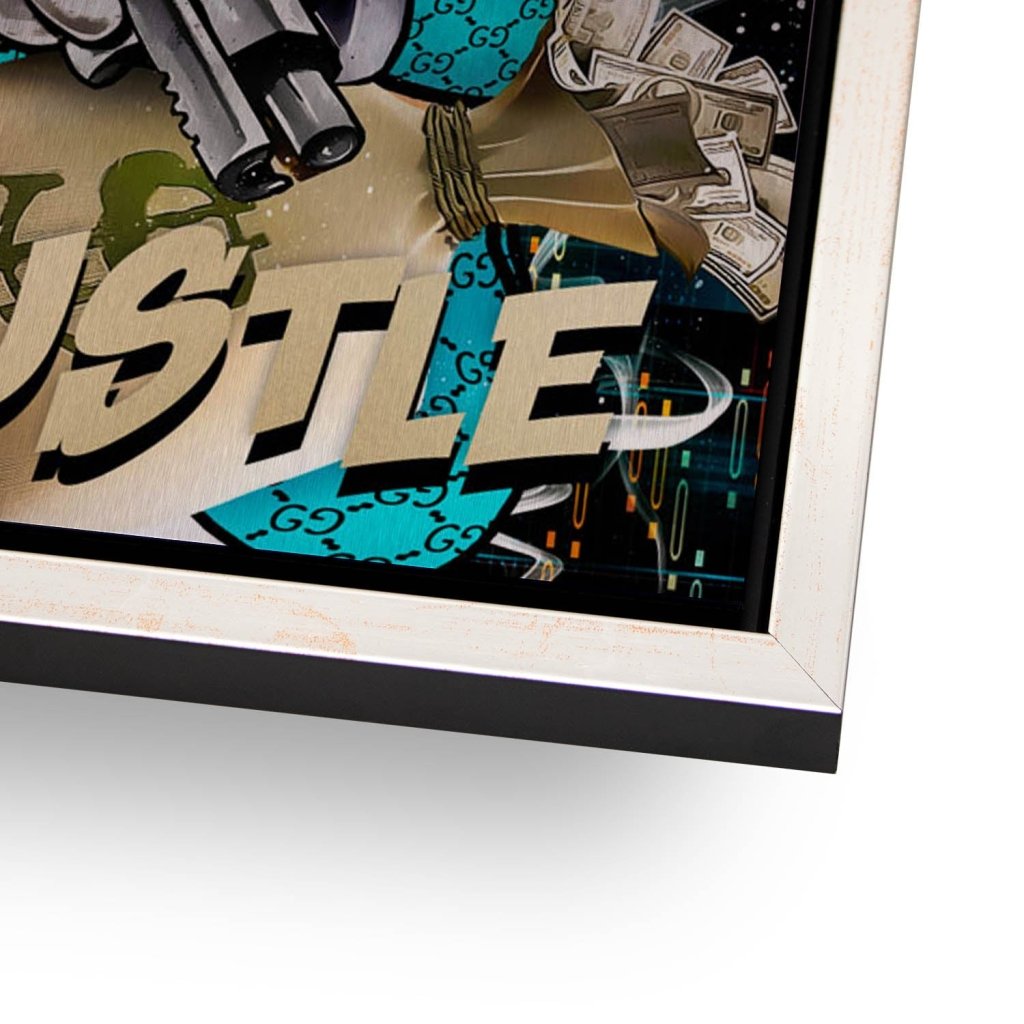 Dagobert Duck All Hustle Pop Art Aludibond Brush Bild INGALERIE