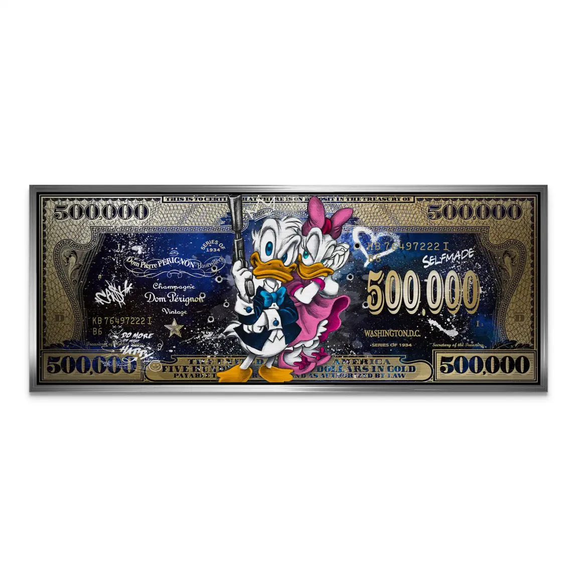 Donald & Daisy Duck Dollar Alu Gebürstet Bild INGALERIE