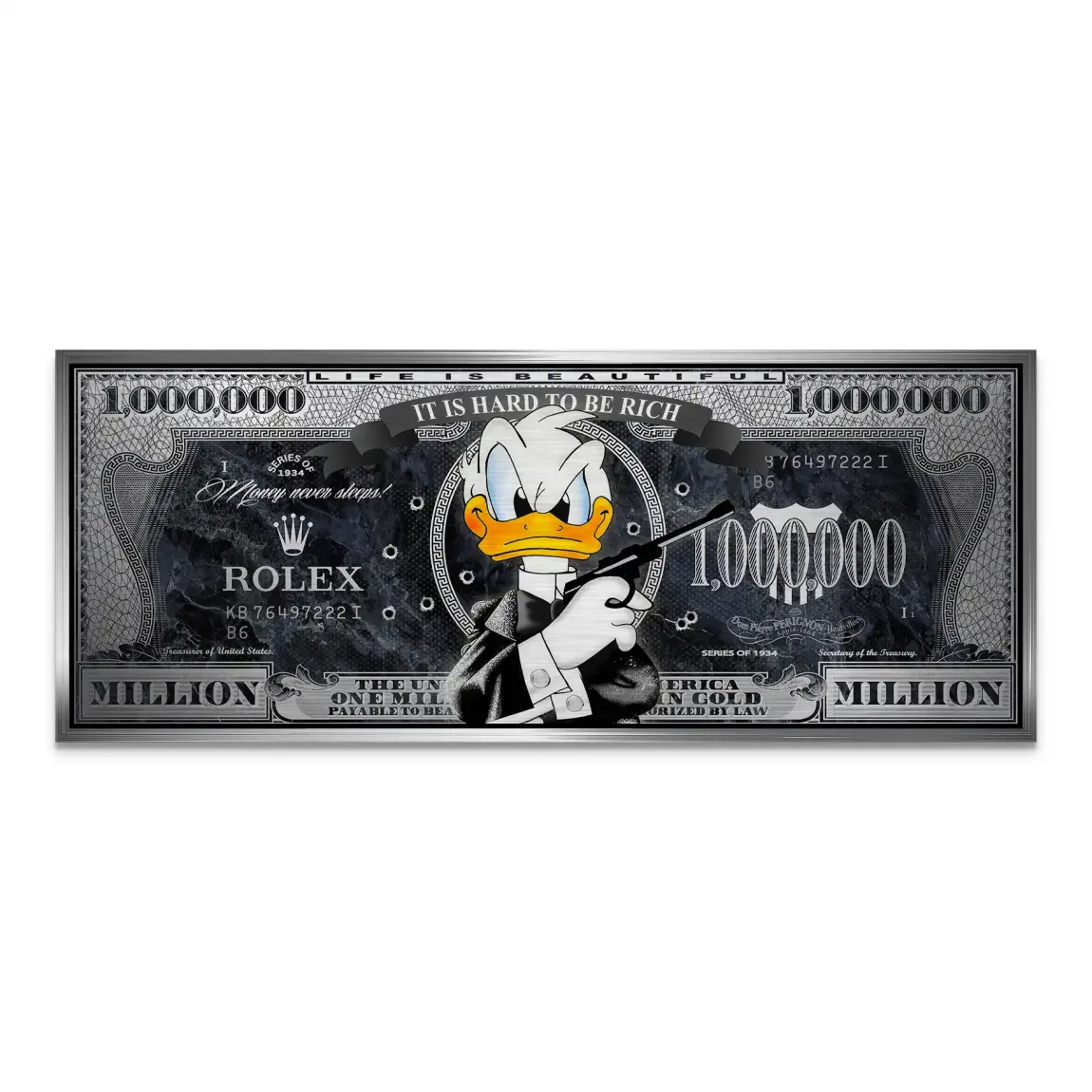 Donald Duck Bond Game Pop Art Alu Gebürstet INGALERIE