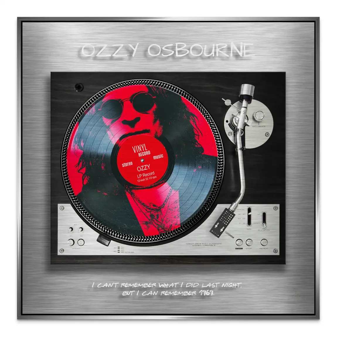 Memory Ozzy Osbourne Alu Gebürstet Bild - INGALERIE | Dein Onlineshop für moderne Wandbilder