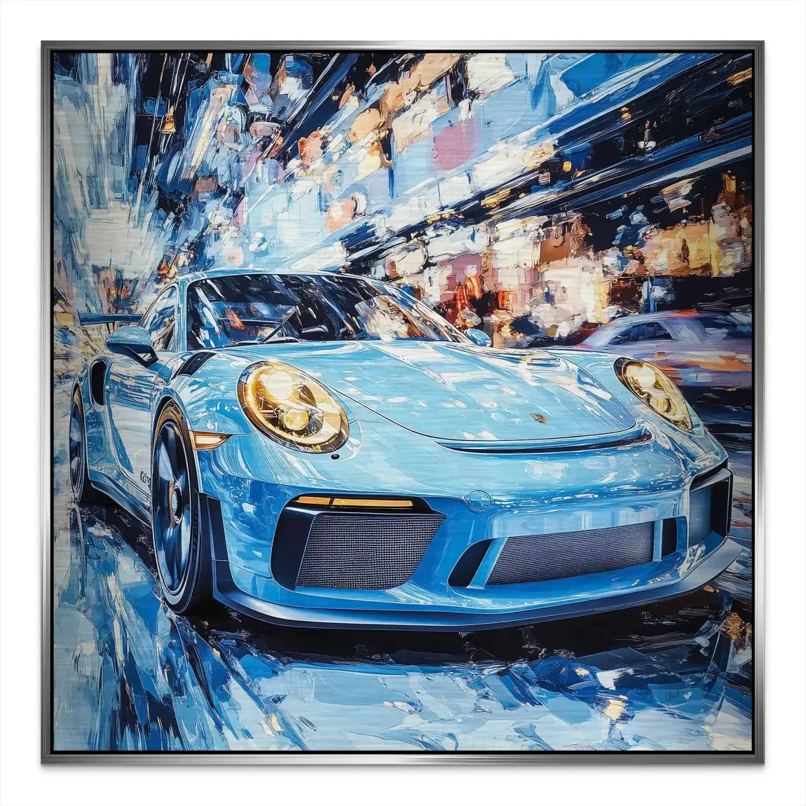 Porsche 911 Abstrakt Blue Alu Gebürstet INGALERIE