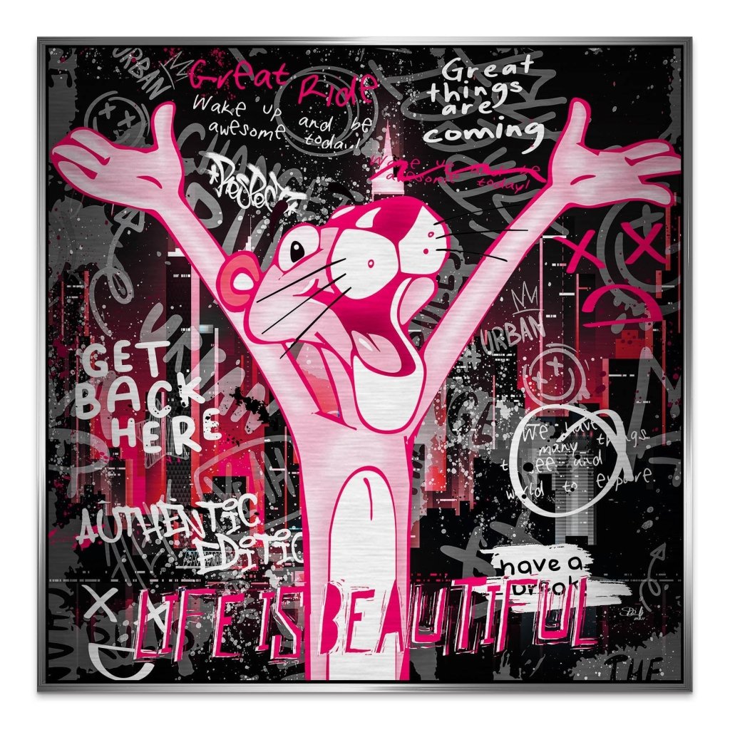 Pink Panther Pop Art Alu Gebürstet INGALERIE