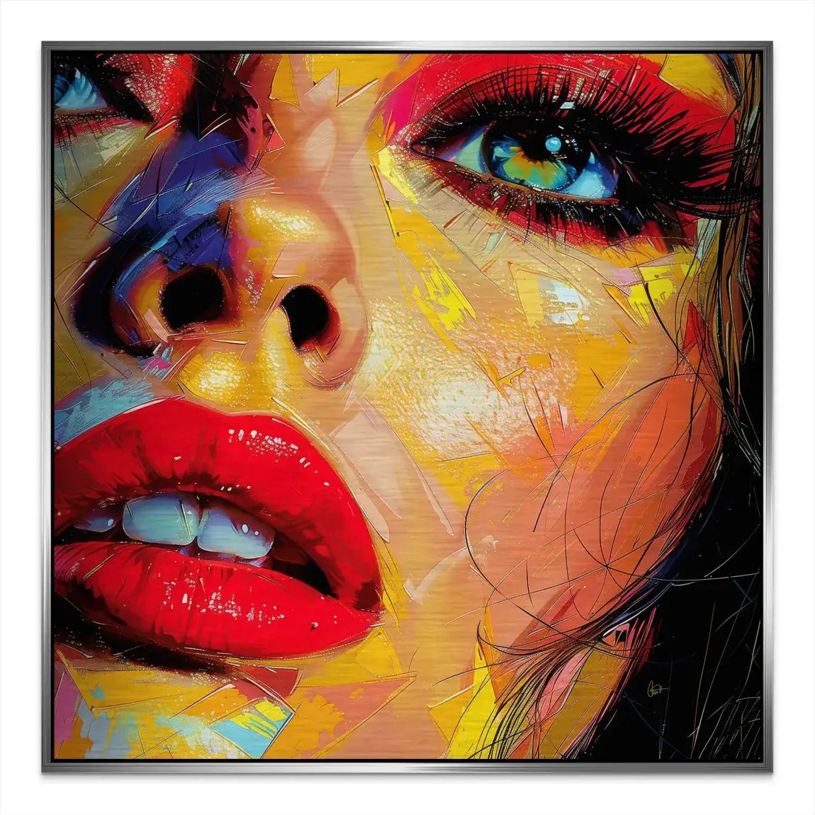 Beauty Lips Alu Gebürstet Bild INGALERIE