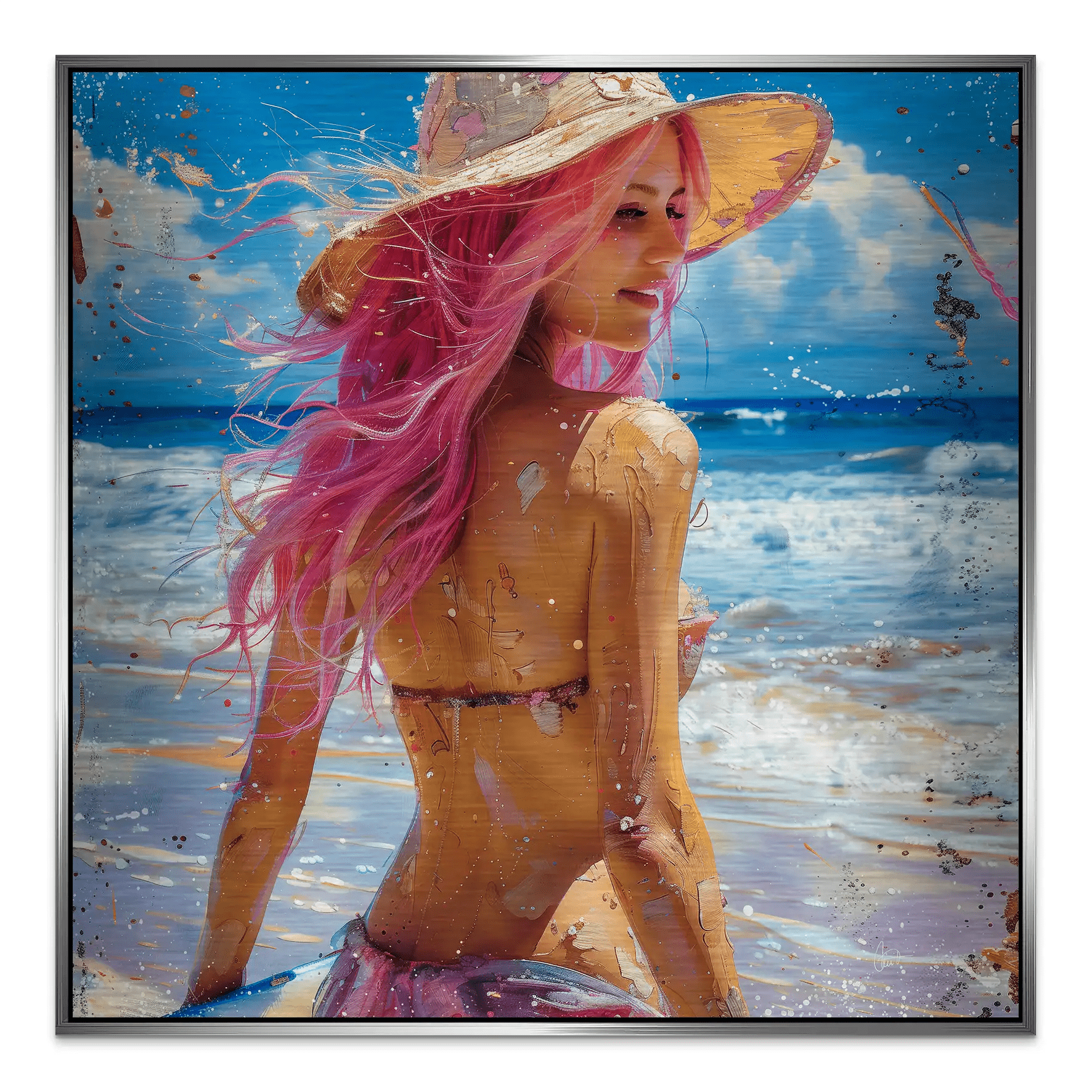 Beach Girl Alu Gebürstet Bild INGALERIE