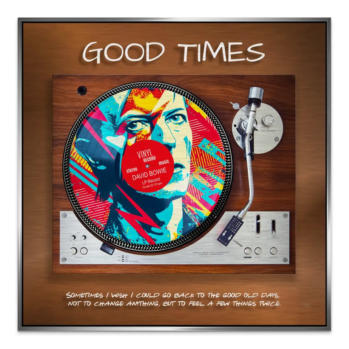 Retro Vibes David Bowie Alu Gebürstet Bild