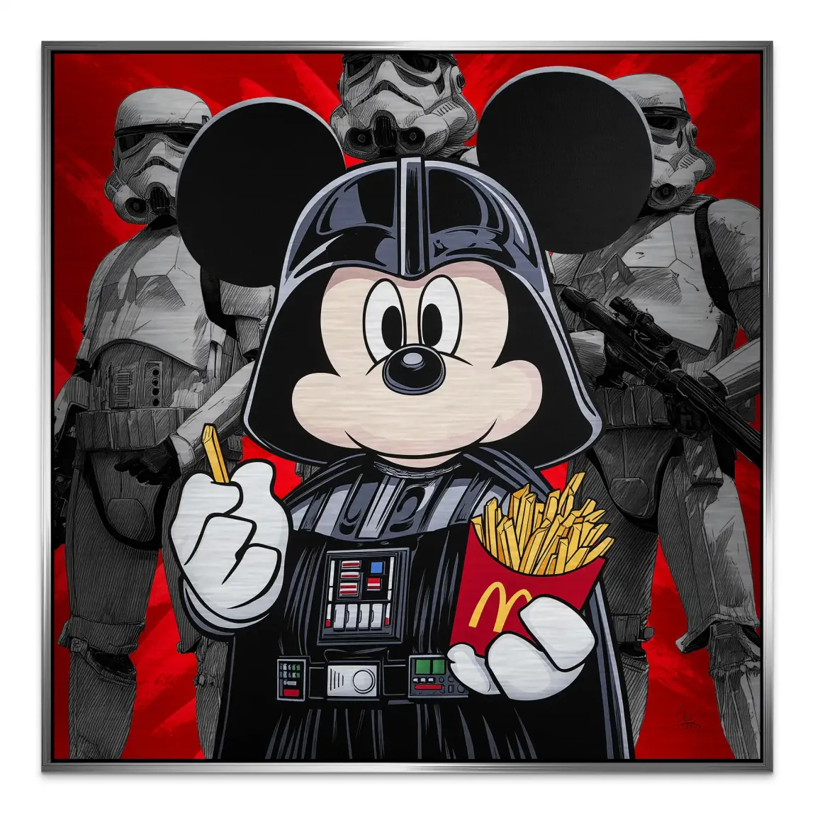Micky Maus Vader Aluminiumbild gebürstet