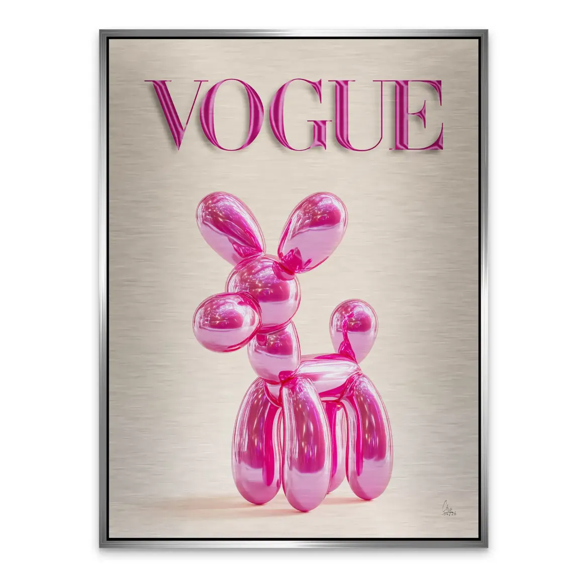 Vogue Hund Aluminiumbild gebürstet