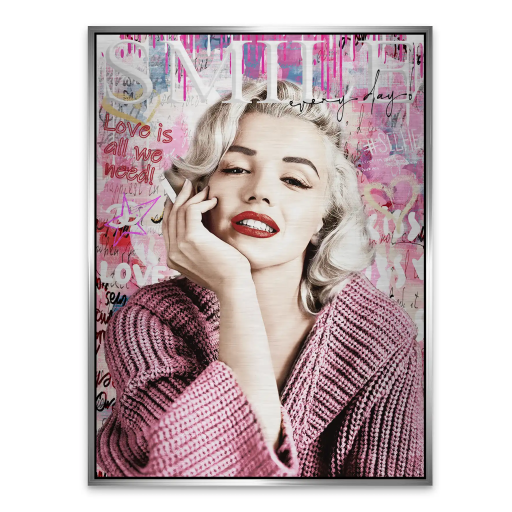 Pop Art Marilyn Monroe Smile AluDibond Gebürstet INGALERIE